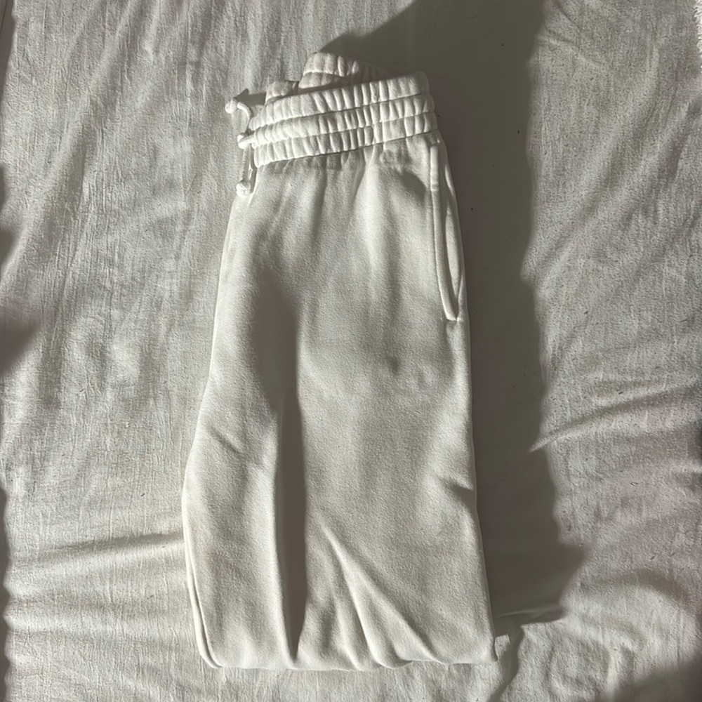 white aritzia joggers